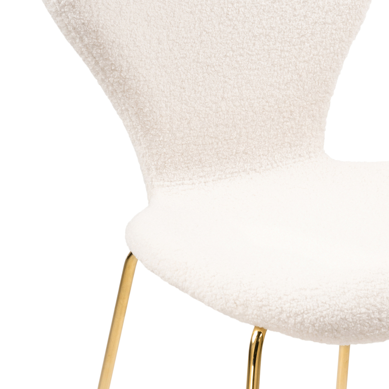 Стул на металлокаркасе, Solo white / gold