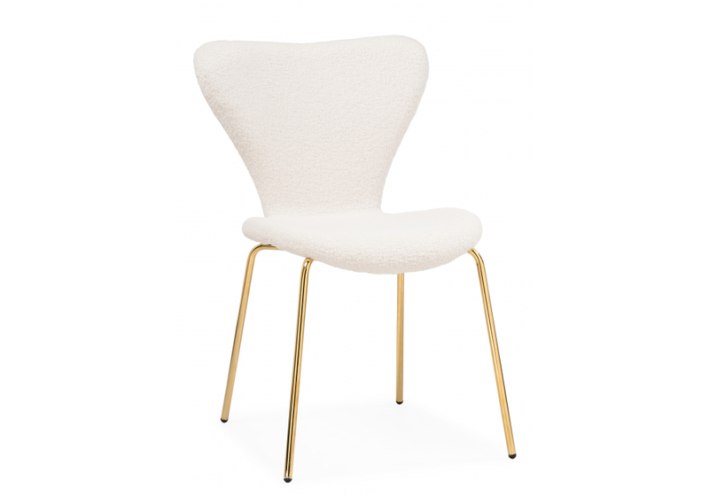 Стул на металлокаркасе, Solo white / gold