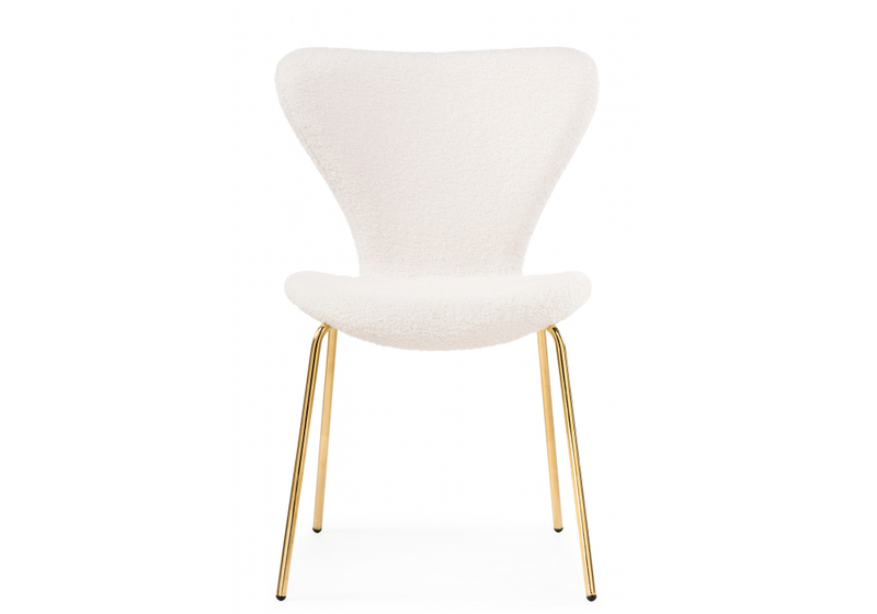 Стул на металлокаркасе, Solo white / gold