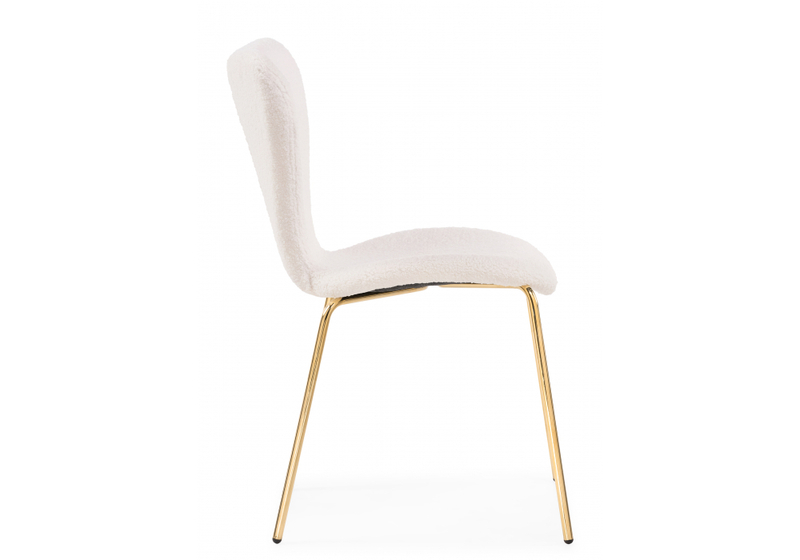 Стул на металлокаркасе, Solo white / gold