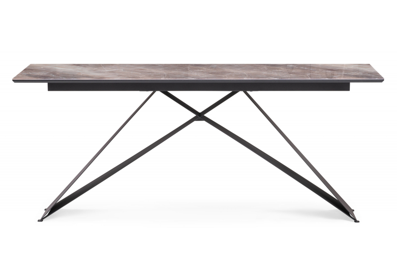 Стол стеклянный, Ноттингем 180х90х74 карелия / черный