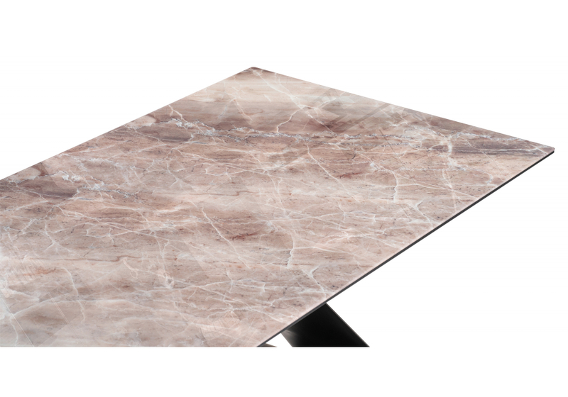 Стол стеклянный, Ноттингем 180х90х74 карелия / черный