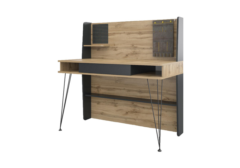 Компьютерный стол, Нобира антрацит / дуб ирландский