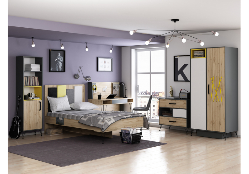 Компьютерный стол, Нобира антрацит / дуб ирландский