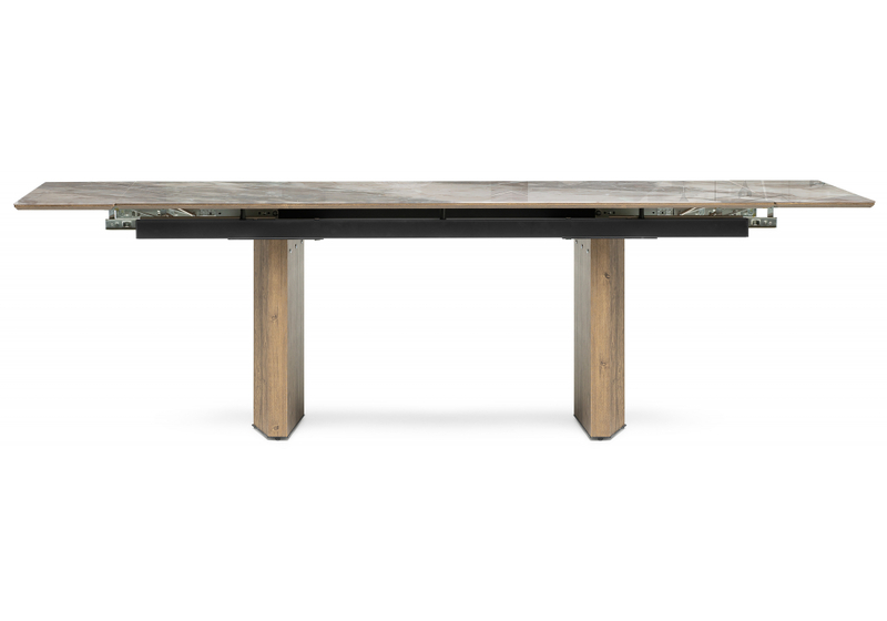 Стол стеклянный, Монерон 200(260)х100х77 каталония / орех кантри