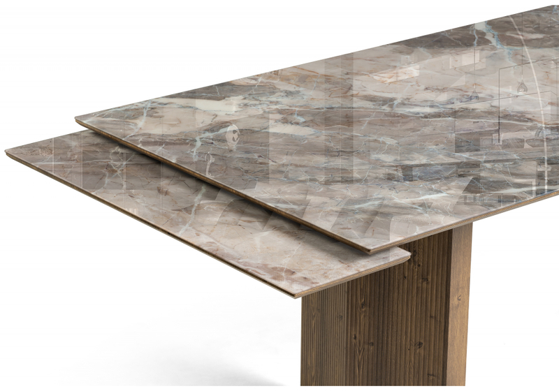 Стол стеклянный, Монерон 200(260)х100х77 каталония / орех кантри