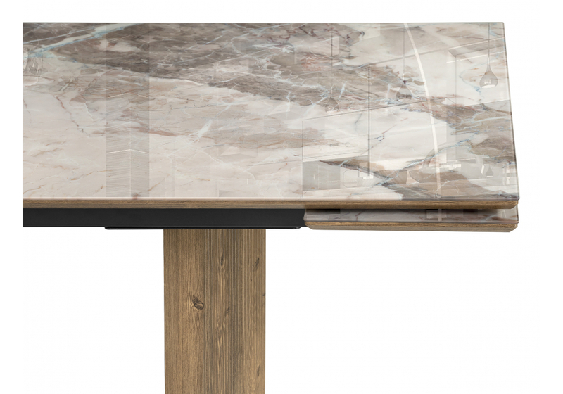 Стол стеклянный, Монерон 200(260)х100х77 каталония / орех кантри