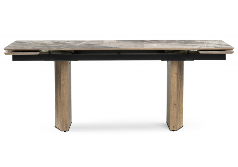 Стол стеклянный, Монерон 200(260)х100х77 каталония / орех кантри