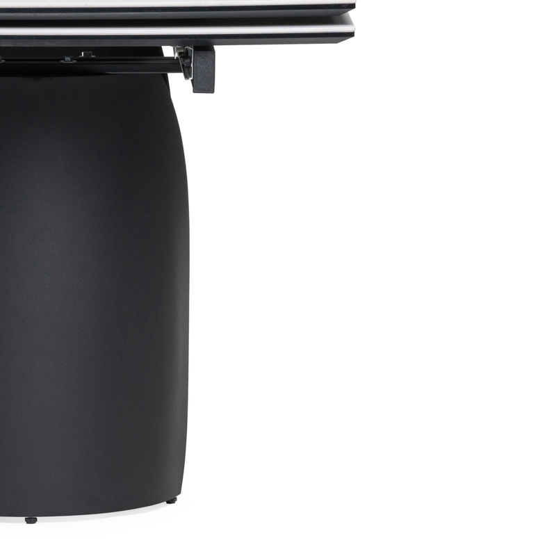 Керамический стол, Готланд 180(240)х90х79 белый мрамор  / черный