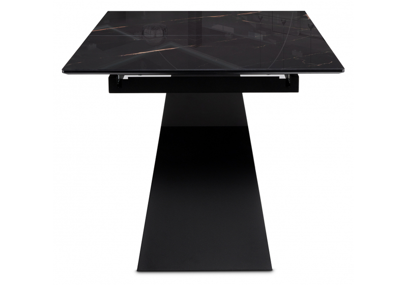 Стол стеклянный, Денхольм 240(290)х100х75 обсидиан / черный
