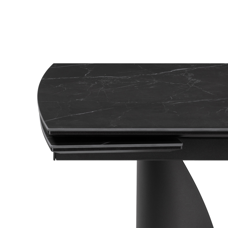 Керамический стол, Готланд 160(220)х90х79 черный мрамор / черный