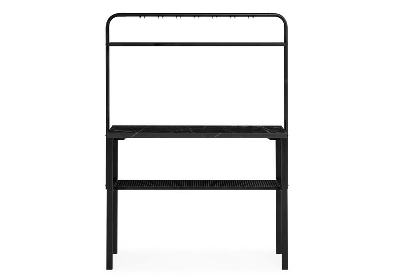 Барный стол, Нари 120х50х171 файерстоун / черный матовый