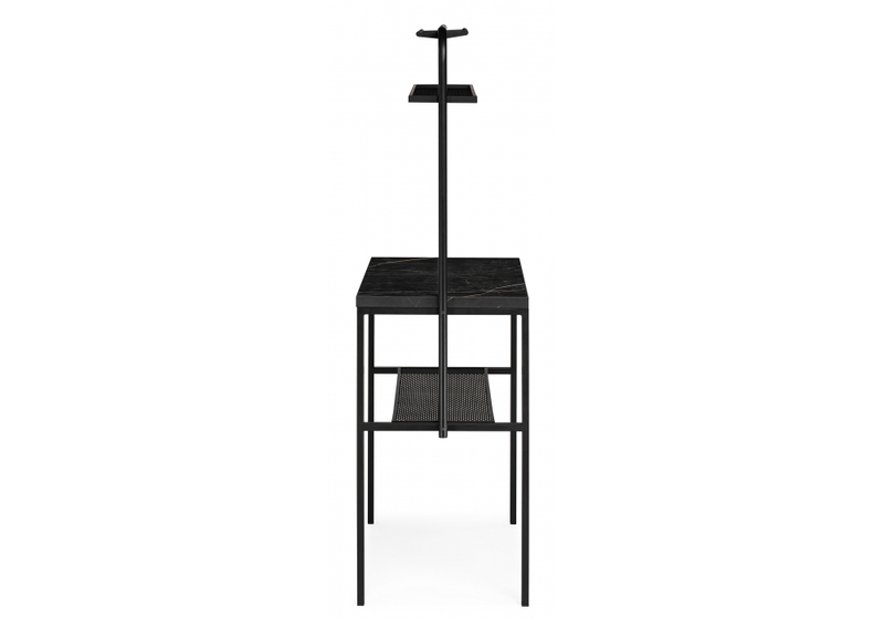 Барный стол, Нари 120х50х171 файерстоун / черный матовый