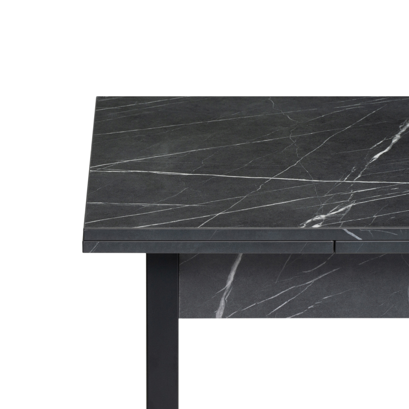 Стол деревянный, Форли 90(150)х67 файерстоун / черный матовый