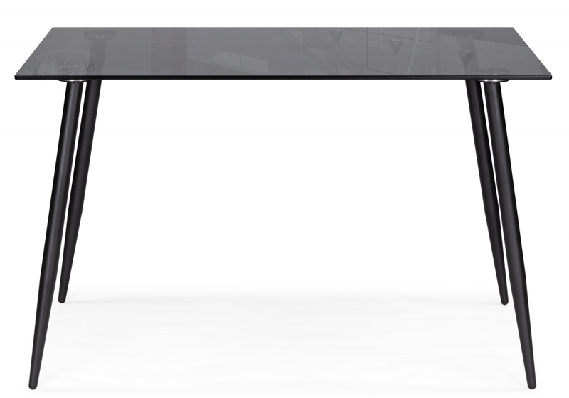 Стол стеклянный, Smoke 120х80х75 clear gray / black