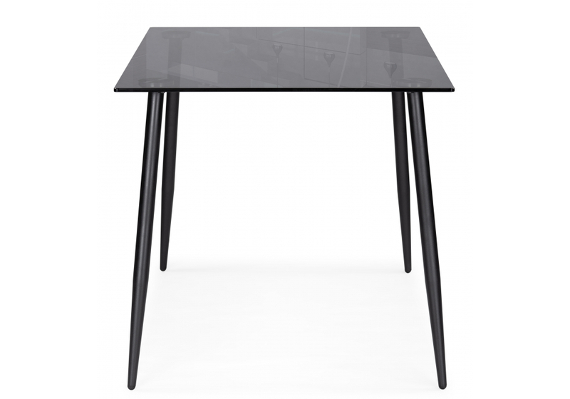 Стол стеклянный, Smoke 120х80х75 clear gray / black