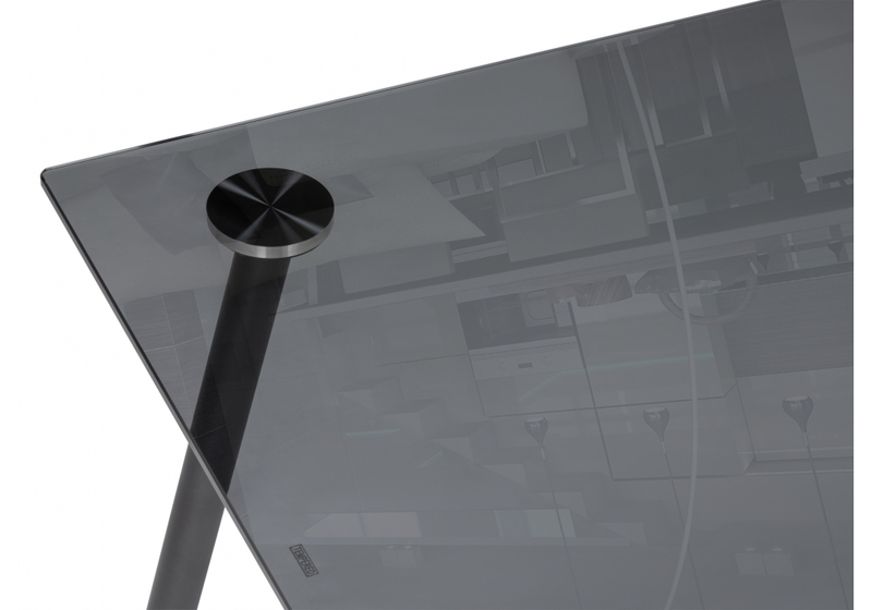 Стол стеклянный, Smoke 120х80х75 clear gray / black