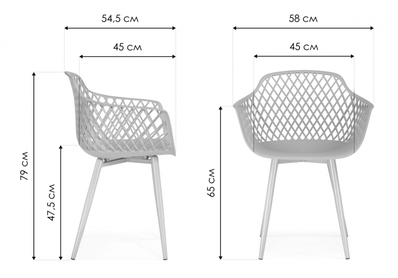 Пластиковый стул, Rikon gray / wood