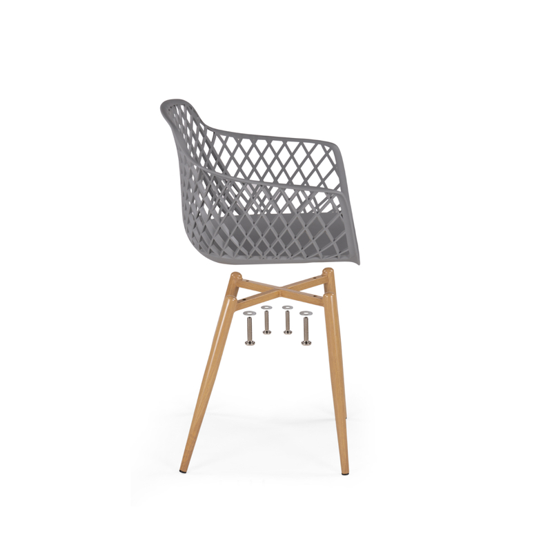 Пластиковый стул, Rikon gray / wood