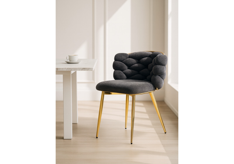 Стул на металлокаркасе, Rendi gray / gold