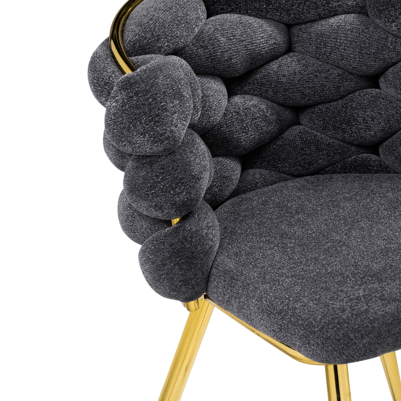 Стул на металлокаркасе, Rendi gray / gold