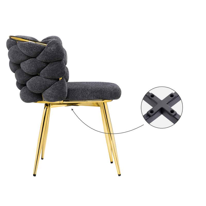 Стул на металлокаркасе, Rendi gray / gold