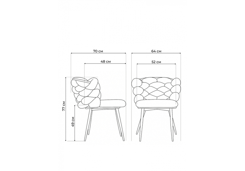 Стул на металлокаркасе, Rendi gray / gold