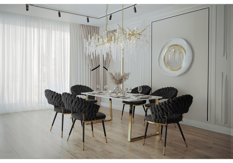 Стул на металлокаркасе, Rakel black / gold