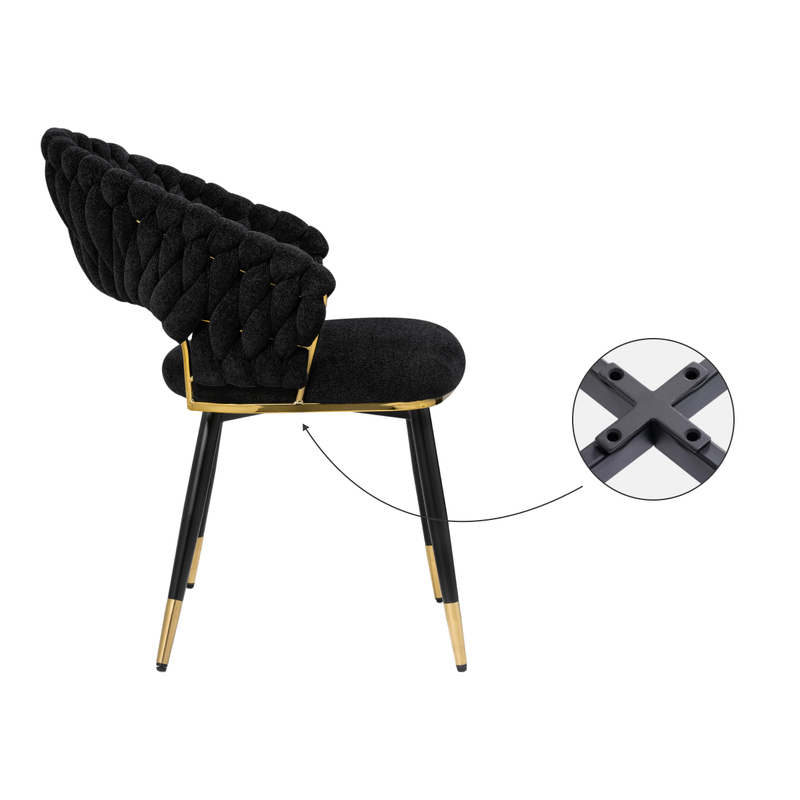 Стул на металлокаркасе, Rakel black / gold