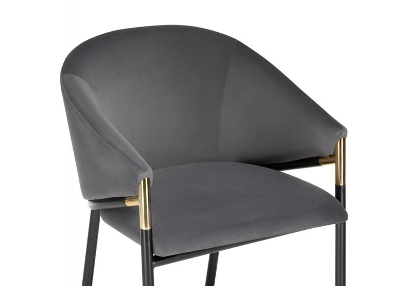 Стул на металлокаркасе, Molton gray / black/ gold