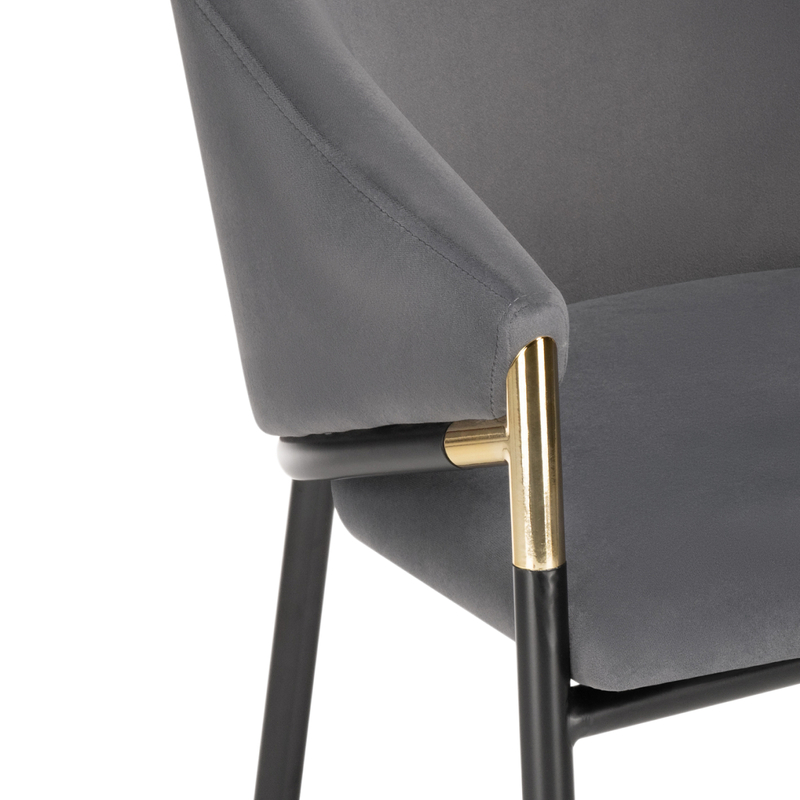 Стул на металлокаркасе, Molton gray / black/ gold