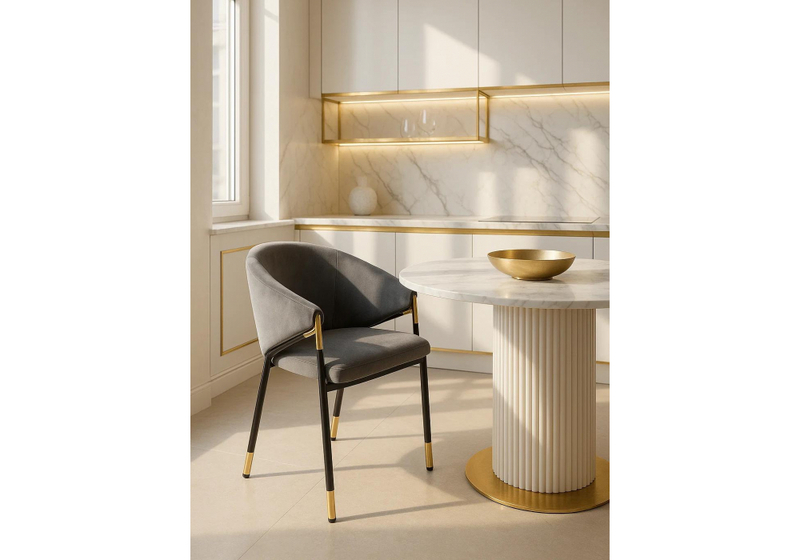 Стул на металлокаркасе, Molton gray / black/ gold