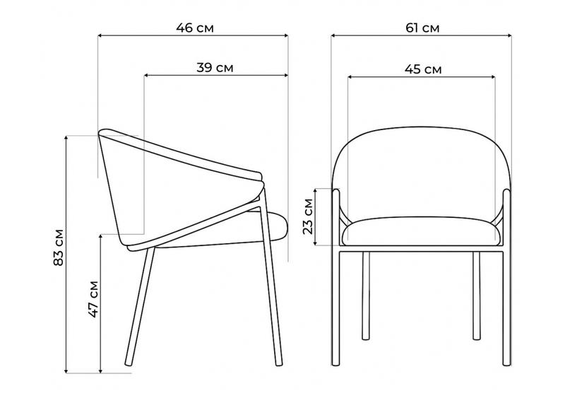 Стул на металлокаркасе, Molton gray / black/ gold