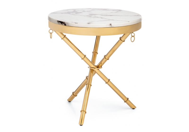 Журнальный стол, Monika 50х55 marble / gold