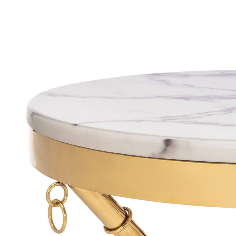 Журнальный стол, Monika 50х55 marble / gold