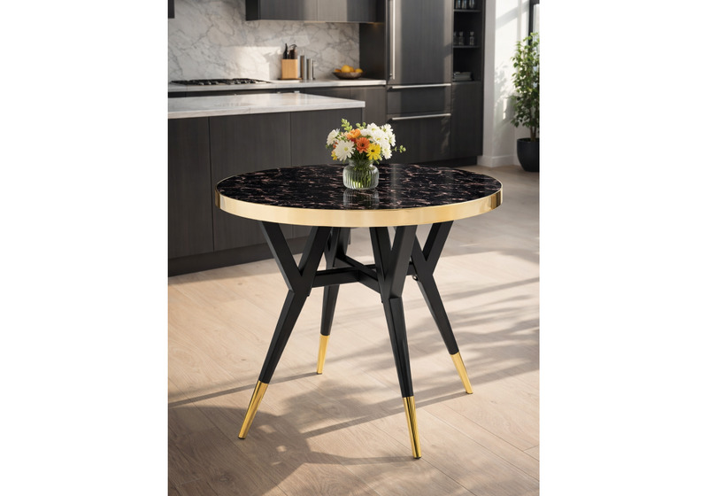 Стол деревянный, Selina 80х72 black / gold