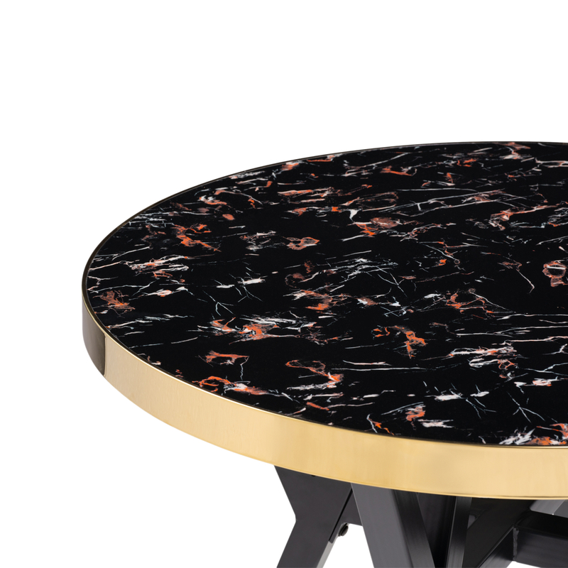 Стол деревянный, Selina 80х72 black / gold