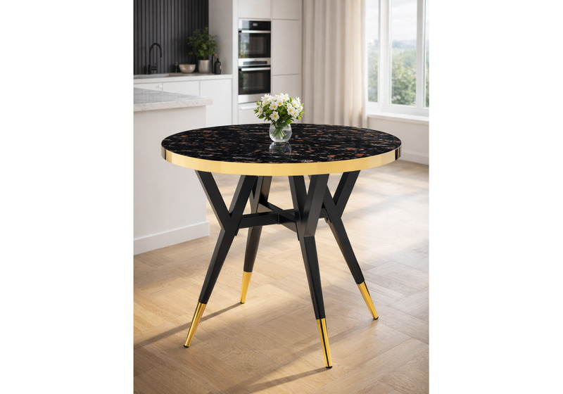 Стол деревянный, Selina 80х72 black / gold