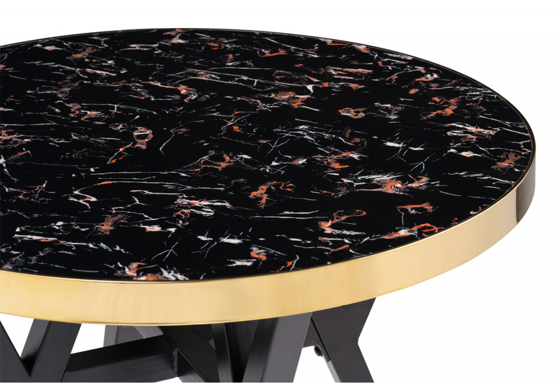 Стол деревянный, Selina 80х72 black / gold