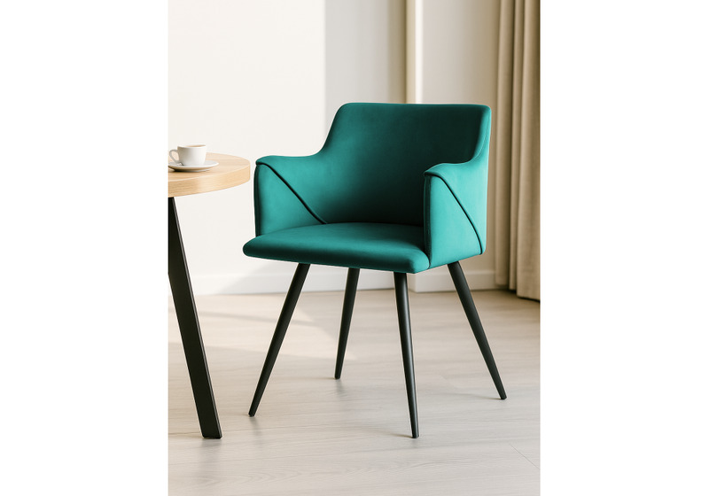 Стул на металлокаркасе, Эджелл зеленый / черный