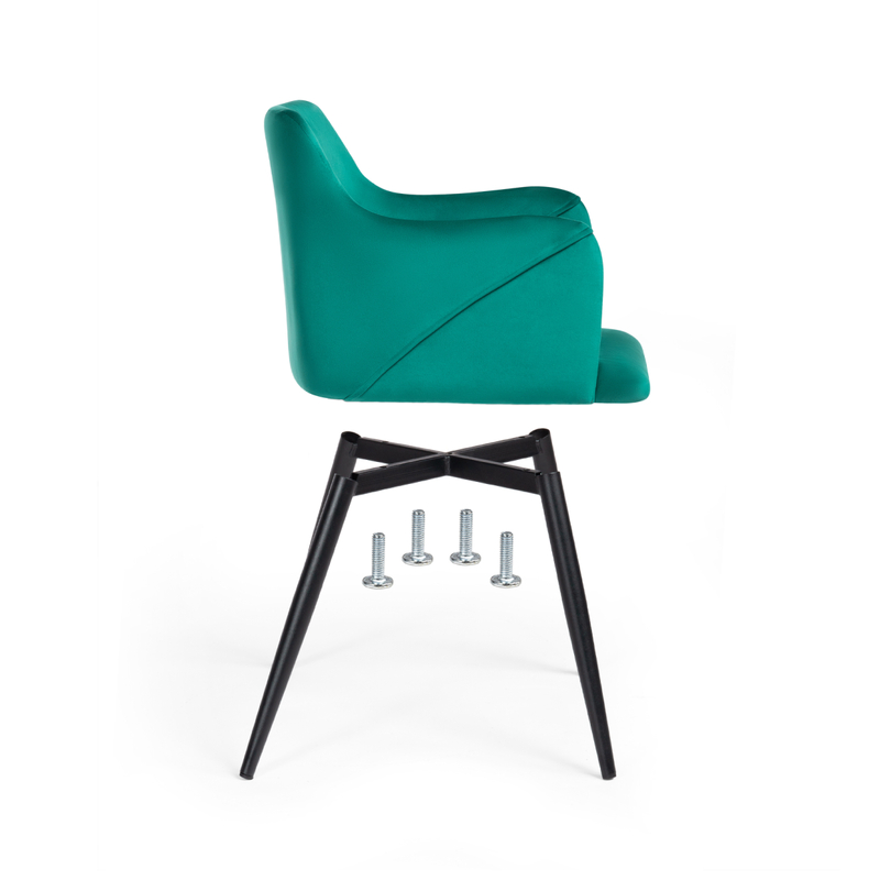 Стул на металлокаркасе, Эджелл зеленый / черный