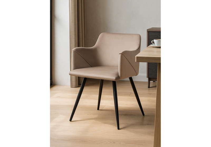 Стул на металлокаркасе, Эджелл латте / черный