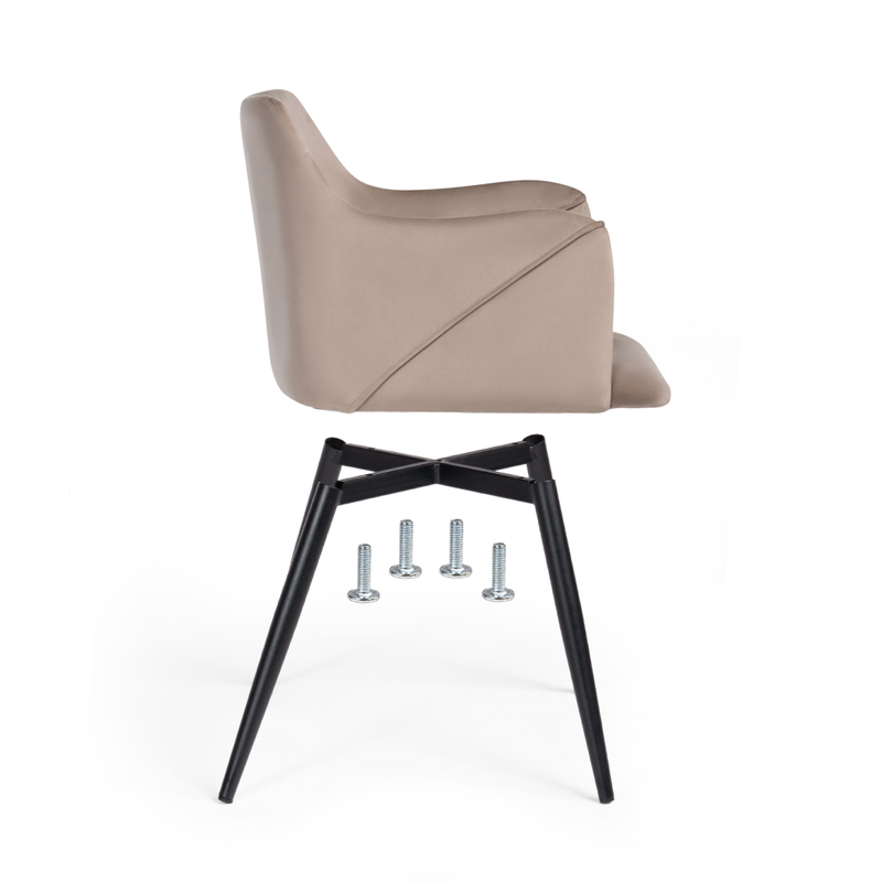 Стул на металлокаркасе, Эджелл латте / черный