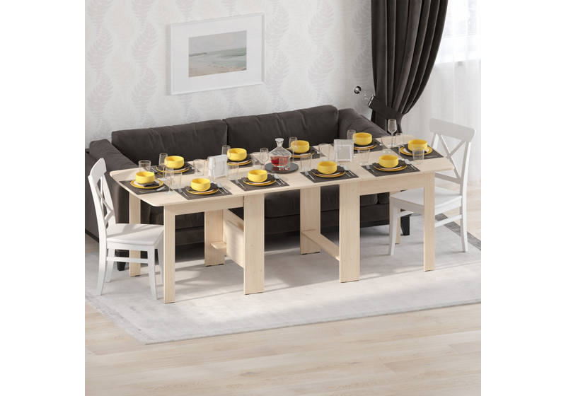 Стол деревянный, раздвижной ДЕР СтК-7 дуб молочный