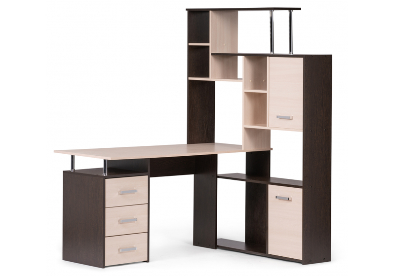 Компьютерный стол, ДЕР КС-15 венге / дуб молочный правый