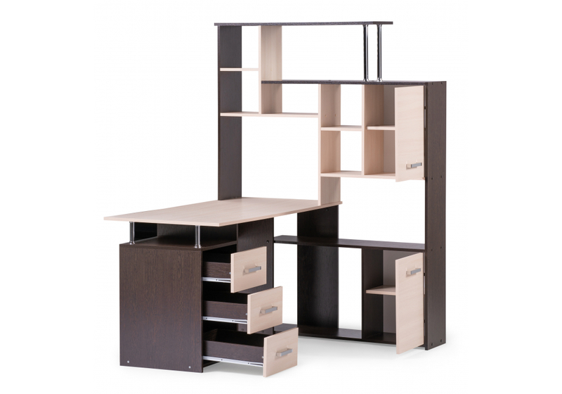 Компьютерный стол, ДЕР КС-15 венге / дуб молочный правый