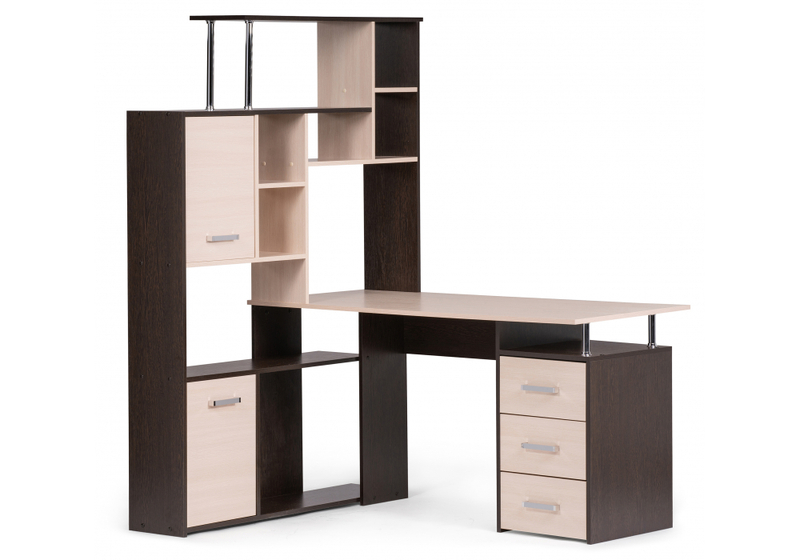 Компьютерный стол, ДЕР КС-15 венге / дуб молочный левый