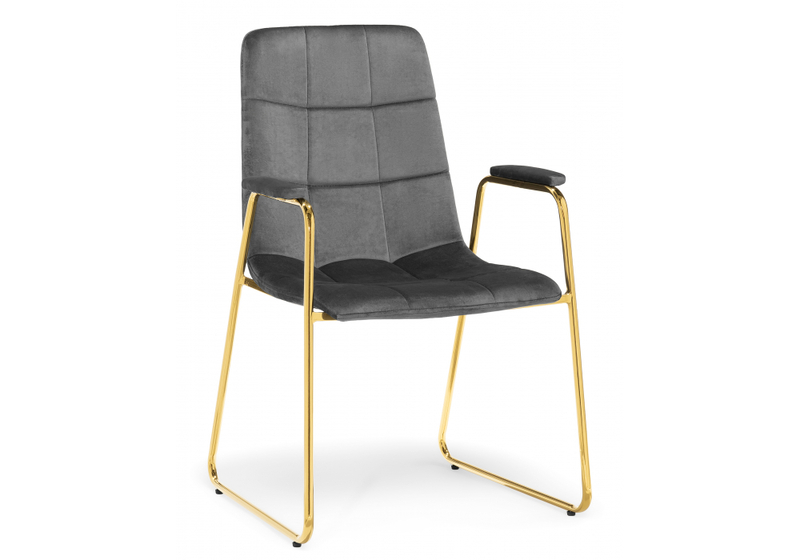 Стул на металлокаркасе, Lana dark grey / gold