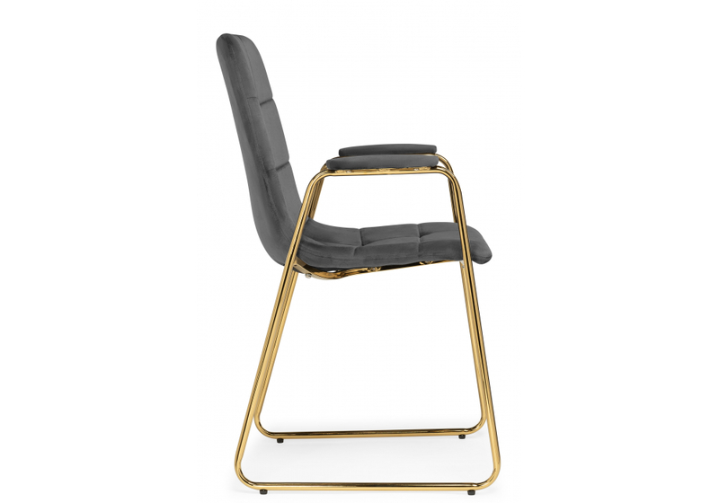 Стул на металлокаркасе, Lana dark grey / gold
