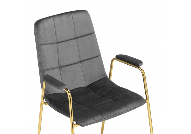 Стул на металлокаркасе, Lana dark grey / gold